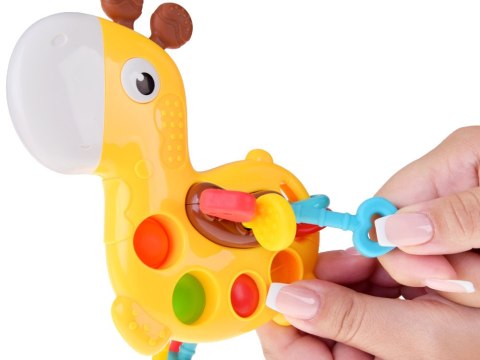Zabawka sensoryczna 3w1 ŻYRAFA - przesuwanie przeciąganie pop it ZA5762