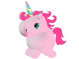Puzzle 3D Kartonowy Model - Różowy Jednorożec DIY Zrób to sam ZA5809