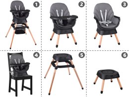 Wielofunkcyjny fotel obracane krzesełko do karmienia 6w1 dla dzieci ZA5659