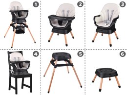 Wielofunkcyjny fotel obracane krzesełko do karmienia 6w1 dla dzieci ZA5659