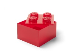 LEGO(R) pojemnik klocek czwórka transparentny czerw.