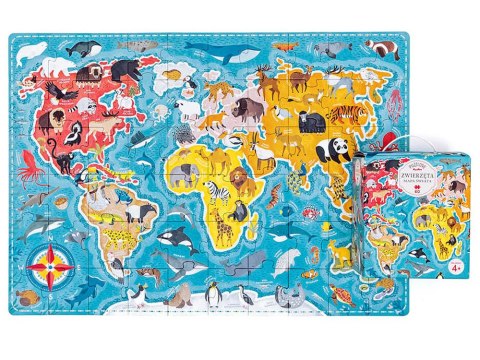 CzuCzu Puzzlove Puzzle Zwierzęta Mapa świata 60 el. ZA4163