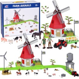 SERIA ZWIERZĘTA FARMA Zestaw WIATRAK młyn 101ele figurki ZA5688