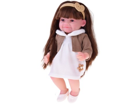 Urocza lalka Tosia z miękkiej gumy długie włosy sukienka 30 cm ZA5832