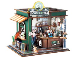 Drewniane PUZZLE 3D Seria budynek Kawiarnia 120 ele oświetlenie ZA6012