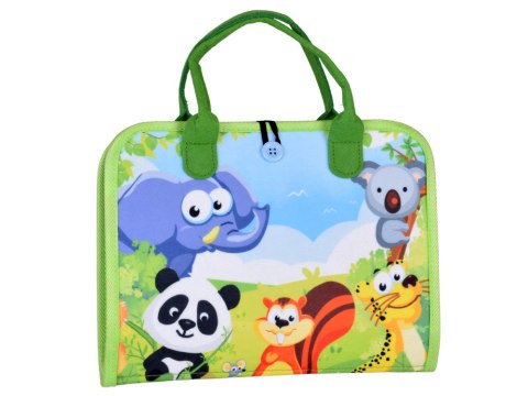 Materiałowa edukacyjna książeczka manipulacyjna Montessori zegar ZA6022