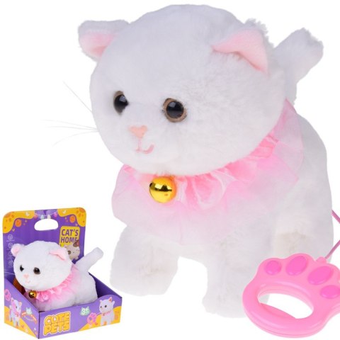 Kotek interaktywny chodzi na smyczy miauczy rusza ogonkiem ZA5592