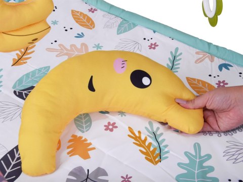 Duża Edukacyjna Mata dla niemowląt + miękka Podusia wałek + zabawki ZA5824