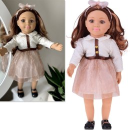 Duża urocza lalka 48cm w sukience + wbudowana melodia i miękki tułów ZA5842