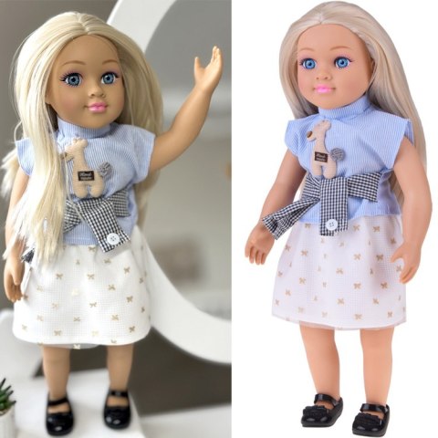 Duża urocza lalka 48cm w sukience + wbudowana melodia i miękki tułów ZA5843