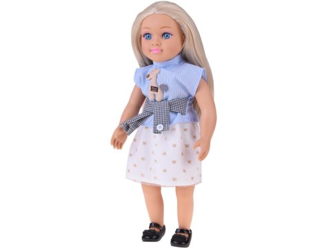 Duża urocza lalka 48cm w sukience + wbudowana melodia i miękki tułów ZA5843