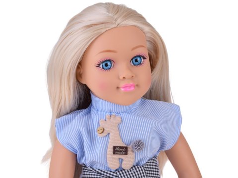 Duża urocza lalka 48cm w sukience + wbudowana melodia i miękki tułów ZA5843