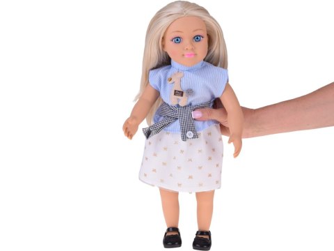Duża urocza lalka 48cm w sukience + wbudowana melodia i miękki tułów ZA5843