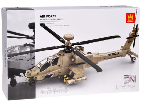 Klocki Techniczne Śmigłowiec Bojowy AH-64 Klocki Helikopter 259ele ZA5676