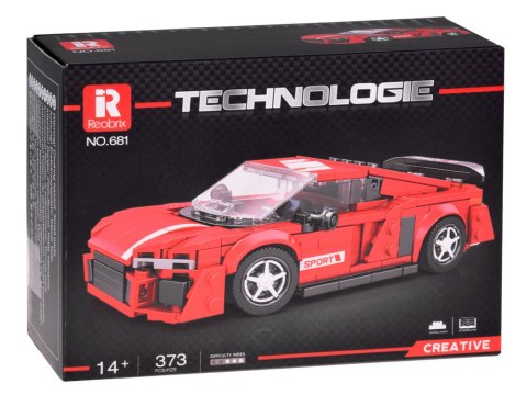 Klocki techniczne Auto CZERWONE w stylu sportowego coupe 373-ele ZA5782