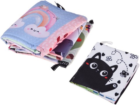 Mata Edukacyjna z Pałąkiem + Zabawki Gryzak Książeczka Kontrastowa ZA5828