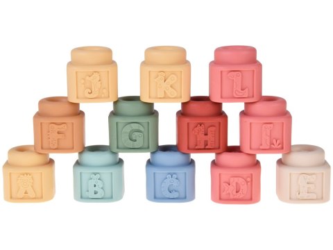 Miękkie Pastelowe Klocki Gumowe z Uroczymi Kaczuszkami Zestaw 30szt. ZA5671