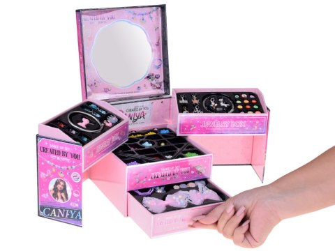 Rozkładana szkatułka na biżuterię koraliki DIY ozdoby do włosów ZA5732