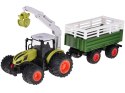 Sterowany Traktor na pilota z przyczepą i chwytakiem bale drewna RC0719