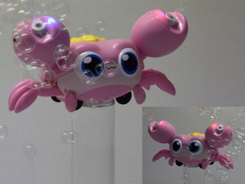 Uroczy chodzący KRAB na BAŃKI MYDLANE automat maszyna świeci gra ZA5717