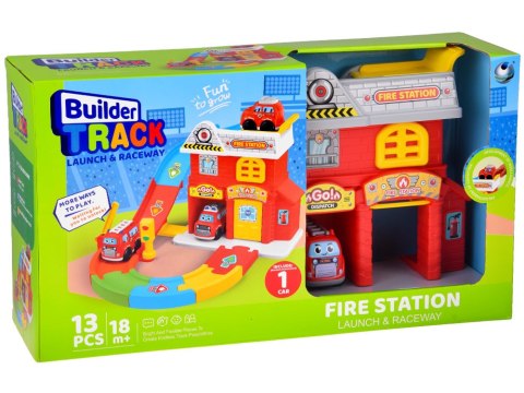 Zestaw Garaż samochodowy ze zjazdem STRAŻ POŻARNA + auto strażackie ZA5691