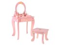 Drewniana Królewska Toaletka z lustrem + krzesełko + akcesoria ZA5934