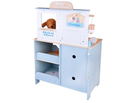 Drewniany szpital dla zwierząt Weterynarz dla dzieci piesek pluszowy ZA5939