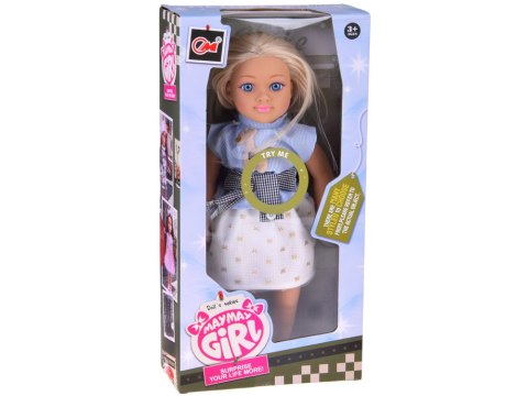 Duża urocza lalka 48cm w sukience + wbudowana melodia i miękki tułów ZA5843