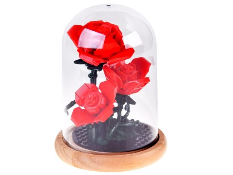 Klocki konstrukcyjne Podświetlana RÓŻA pod kopułą - kwiaty 219-ele ZA5901