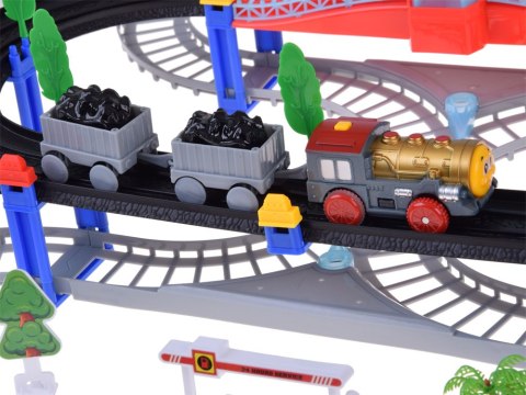 Kolejka Elektryczna 2w1 Lokomotywa z Wagonami + Tor i Autobus ZA5886