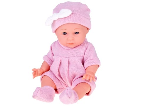 Lalka Bobas z Łóżeczkiem w Różowym Ubranku Niemowlak ZA5855