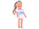 Lovely Girl Lalka z blond warkoczem w białej sukience 33cm ZA5850
