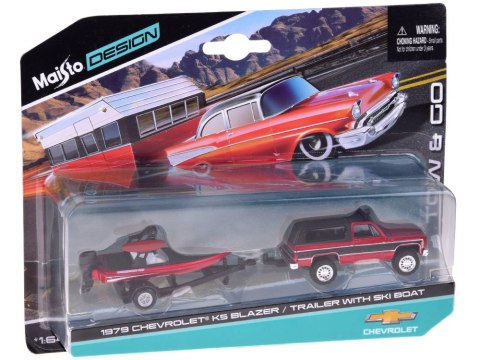 Maisto Licencjonowane Auto metalowe Chevrolet K5 Blazer + łódź 1:64 ZA5964