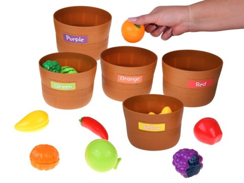 Zestaw do krojenia warzyw i owoców na rzepy + nauka kolorów - 34 ele ZA5904