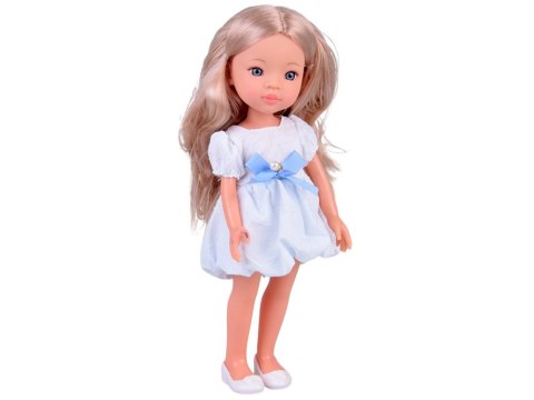 Lovely Girl Lalka blondynka z długimi włosami w białej sukience 33cm ZA5850