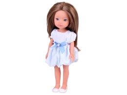 Lovely Girl Lalka szatynka z długimi włosami w białej sukience 33cm ZA5850