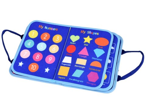 Materiałowa książeczka manipulacyjna edukacyjna + tablica markery ZA6024