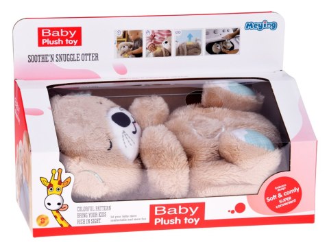 Przytulanka oddychająca WYDRA kołysanki biały szum lampka nocna ZA5672