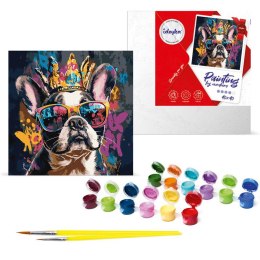 Malowanie po numerach 40 x 40 cm KHO6706 Jasny buldog AP0097