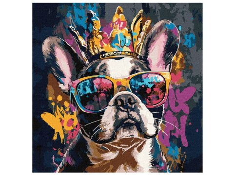 Malowanie po numerach 40 x 40 cm KHO6706 Jasny buldog AP0097