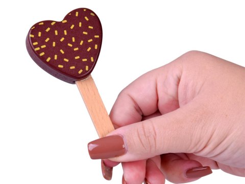 Pastelowa słodka LODZIARNIA na kółkach z drewna + 8 różnych lodów ZA5946