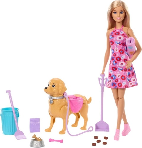 Barbie Spacer z pieskiem czyścioszkiem
