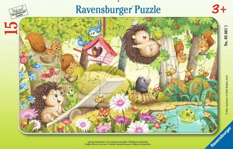 Puzzle 15 Garden Animal Getaway Frame