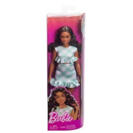 Barbie Fashionistas Lalka Sukienka zielona kratka