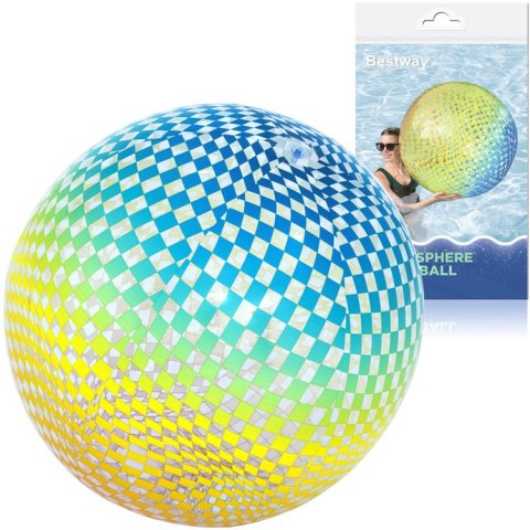 Bestway Dmuchana piłka plażowa KOLOROWE KWADRACIKI - duża 107cm 31152
