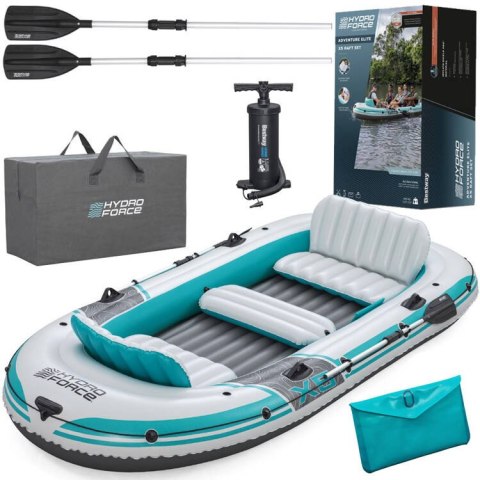 Bestway Dmuchany ponton 5os 600kg Adventure Elite X5 315x166cm wiosła 65159