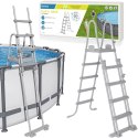 Bestway Drabinka do basenu 132cm - bezpieczna antypoślizgowa metalowa 58332