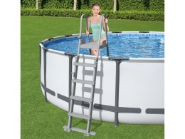 Bestway Drabinka do basenu 132cm - bezpieczna antypoślizgowa metalowa 58332