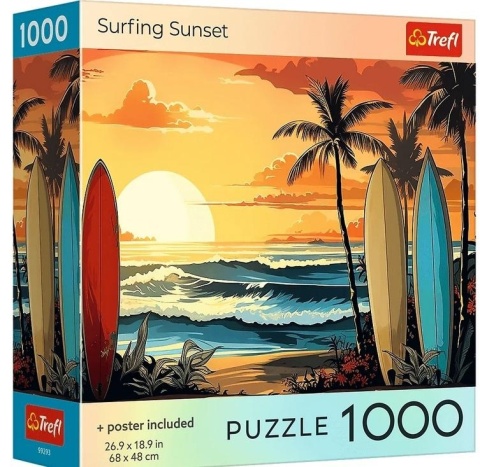 Puzzle 1000 USA Collection: Surfing Sunset TREFL
