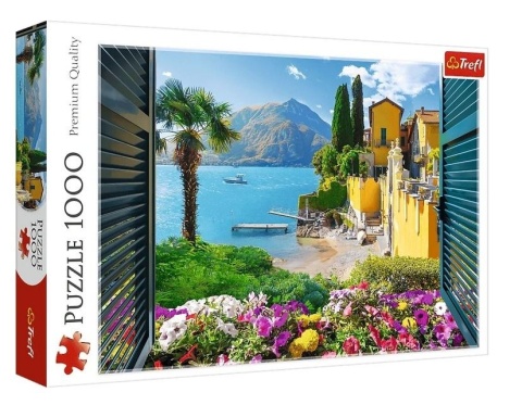 Puzzle 1000 Widok na jezioro Como TREFL